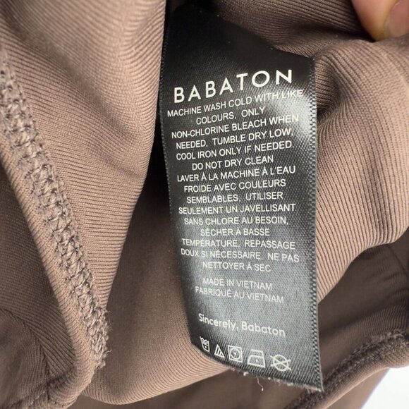BABATON ARITZIA Body‎ Original Contour Brown Square Neck Long Sleeve Bodysuit S - Picture 9 of 10
